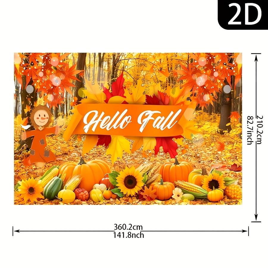 1pc Autumn Welcome Banner - Vibrant scenes of harvest sunflowers pumpkins and scarecrowszyc