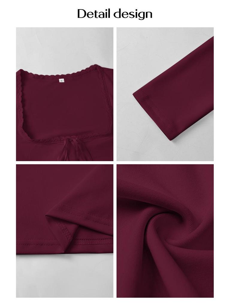 Di Yun Y2K Hot Girl Lace Long Sleeve Top – Women's Fashion for Fall/Winter 2025