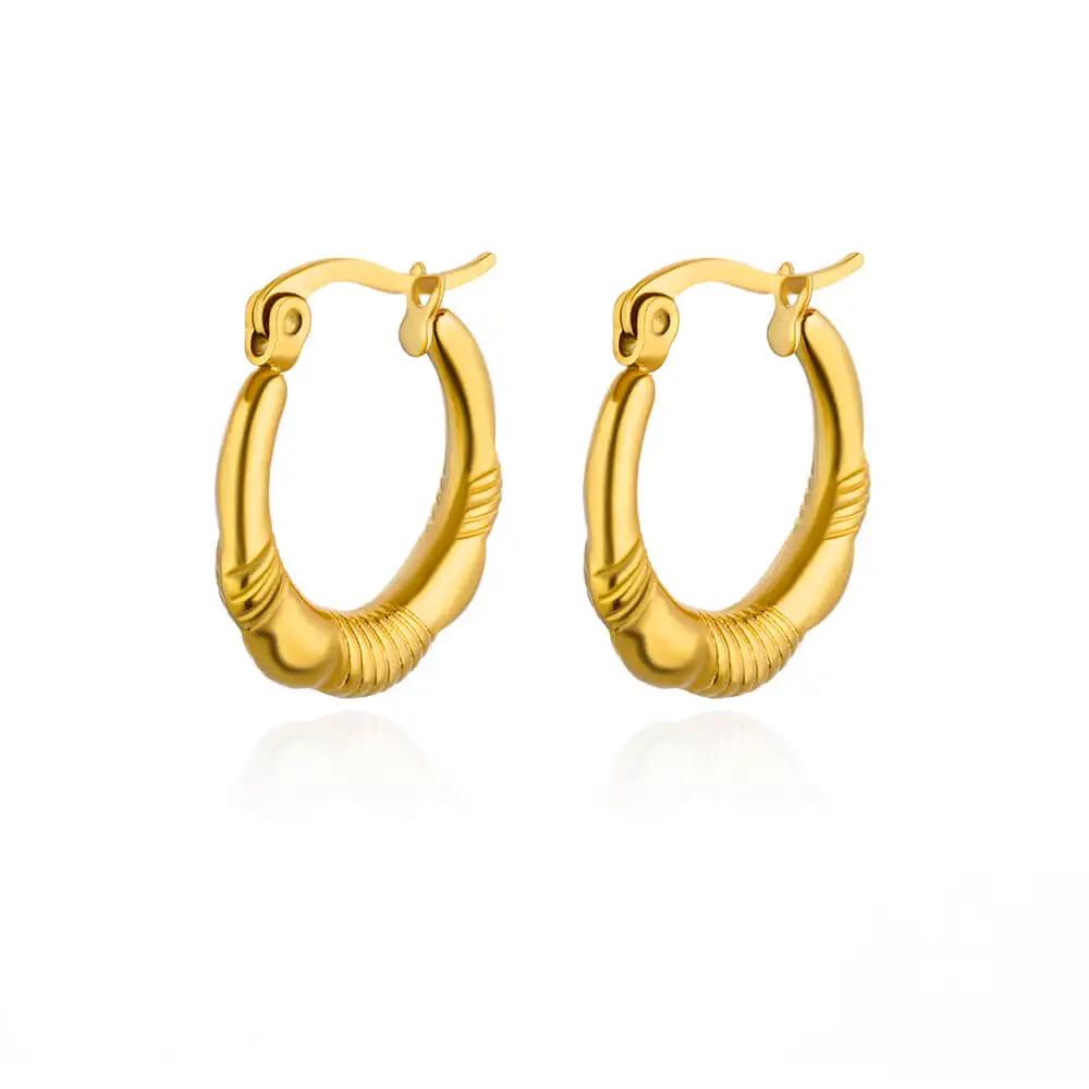 Stainless Steel Hoop Earrings for Women Men Gold Color Stainless Steel Earrings 2025 Trend  Piercing Earring Jewelry