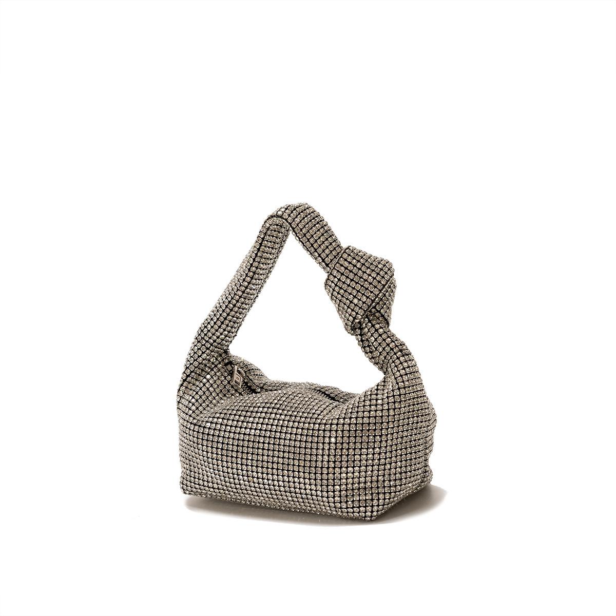 

Full Diamond Bag for Women 2024 Summer New Fashion Rhinestone Bucket Bag Rhinestone Chain Bag Handheld Crossbody Small Bag