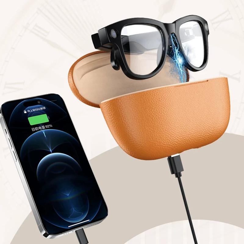 Gafas Inteligentes M02 Ultra AI Cámara HD 4K Gafas de Sol WIFI BT Llamada Grabación de Audio Traducción Wearable Inteligente Estuche de Carga Portátil