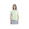 Li-Ning Comfortable Versatile Simple Solid Color Round Neck Short Sleeve T-Shirt Women Tops Sheep-Fat-Green ATSV044-4