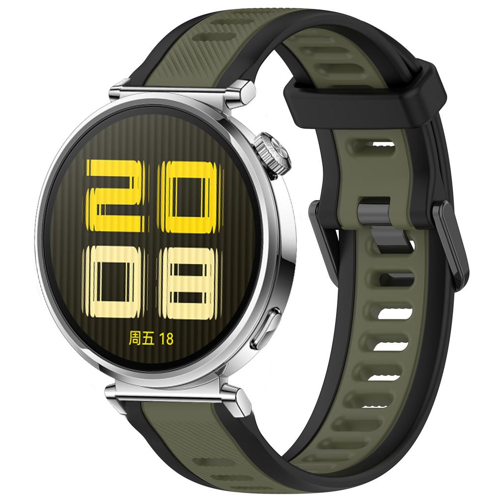 Bracelet en Silicone 18mm Pour Huawei Watch GT5 Pro 42mm GT5 41mm Bracelet Bicolore Rayé Pour Huawei Watch GT4 41mm Correa