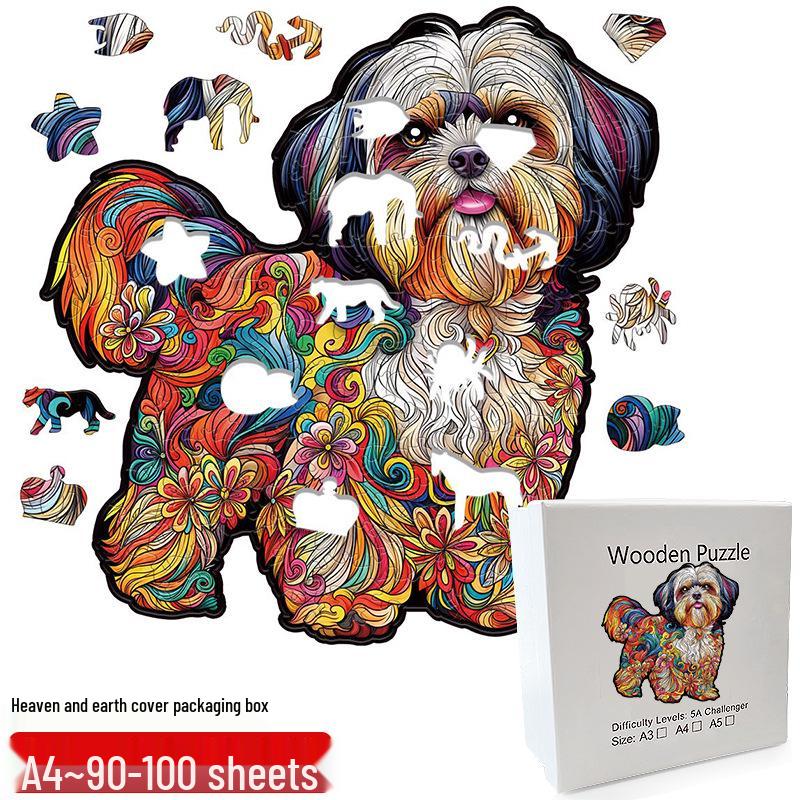 Irregular Animal Dog Penguin Wooden Puzzle in Stock