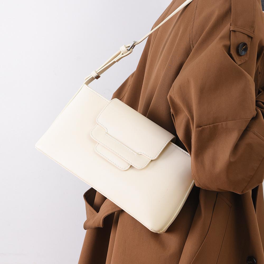 2025 Autumn New Fashion Niche Sense Women's Shoulder Bags Simple Noble Solid Color Female Messenger Bags High Sense PU Leather Ladies Small Square Bag