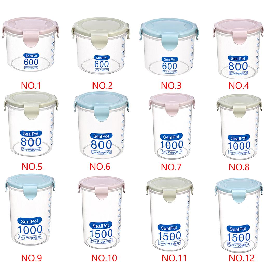 Transparent Sealed Cans for Kitchen Plastic Grain Storage Boxes Cans for Food