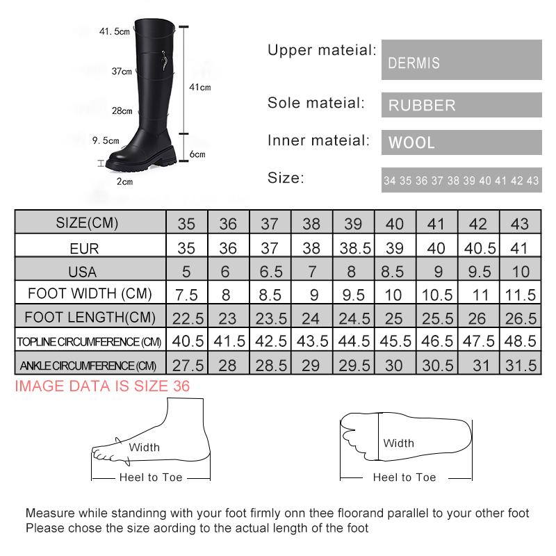 Fashion AIYUQI Women's Over The Knee Boots 2025 New Genuine Leather Winter Boots Women Wool Heel Platform Women's Boots