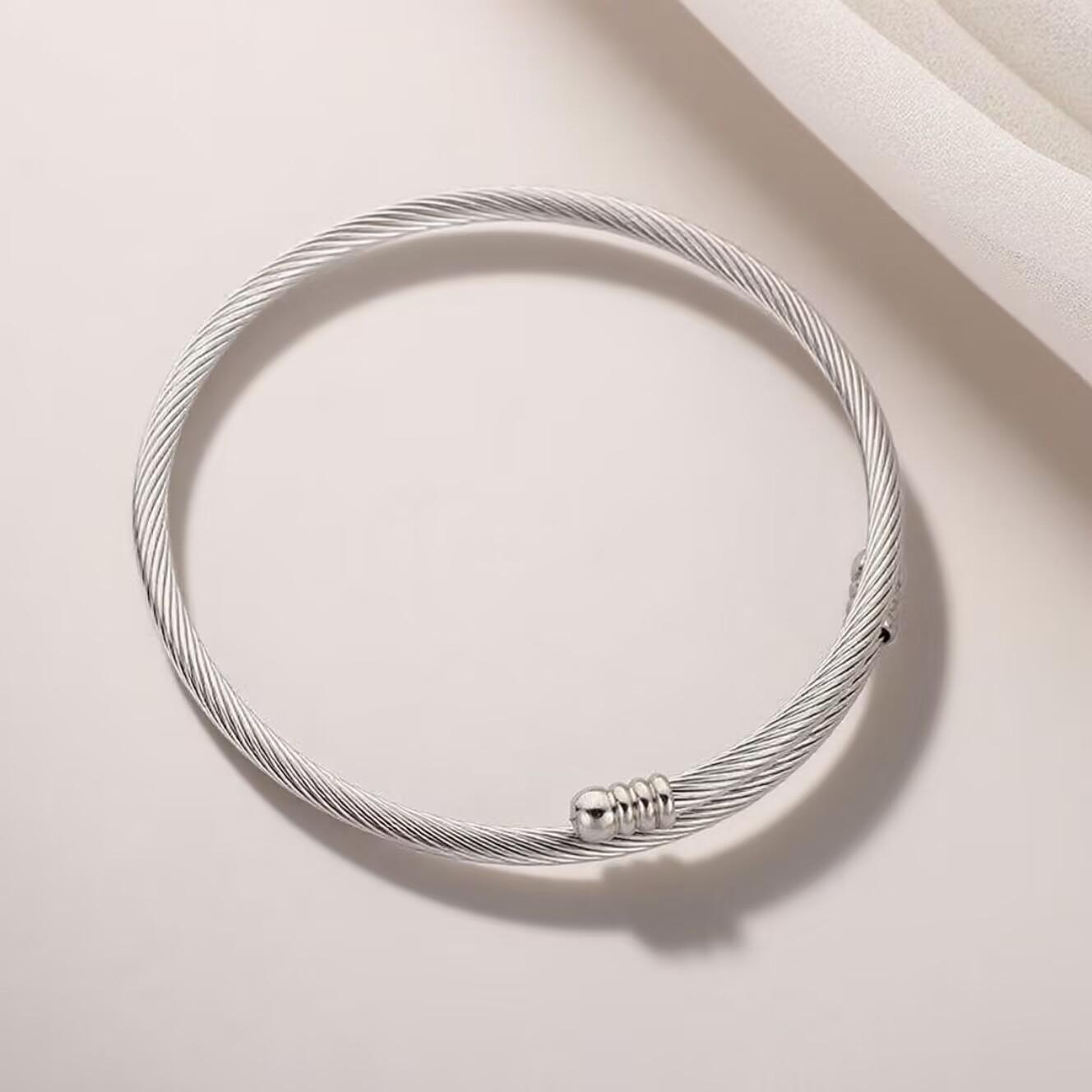 Twisted Steel Wire Rope Bracelet - Stainless & Titanium Steel Jewelry
