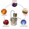 12//20/33L Stainless Steel Distiller Home Brew Moonshine Alcohol Copper Distillery Boiler Water Essential Oil Brewing