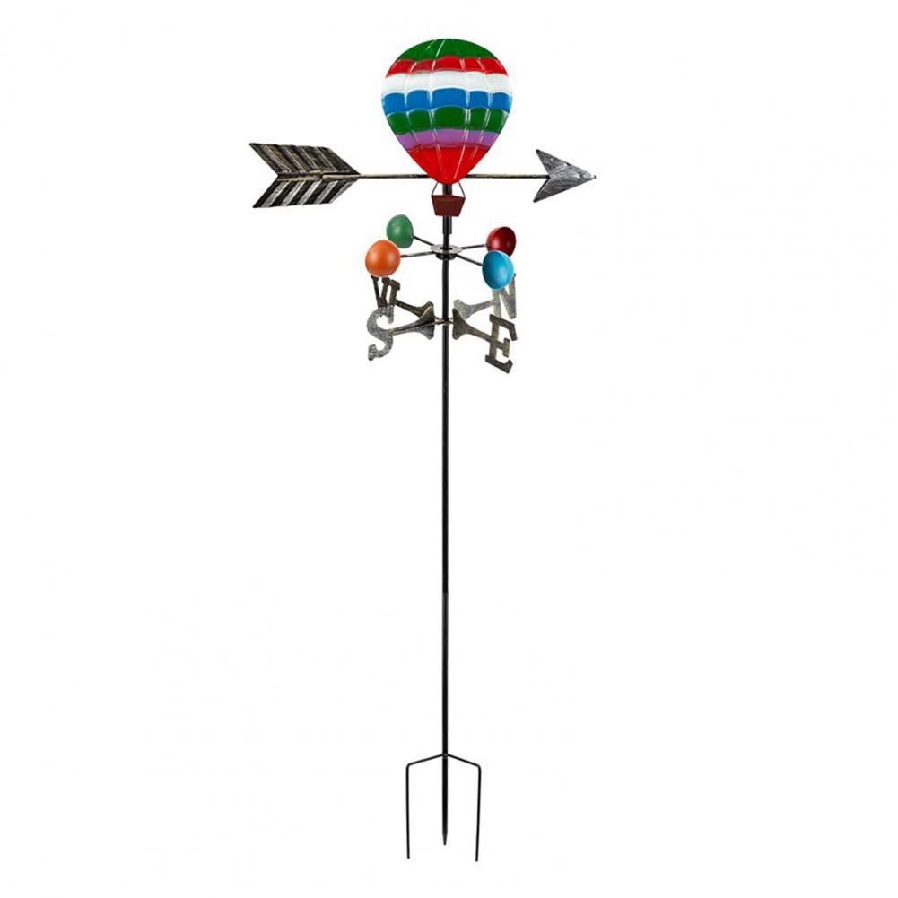 Courtyard Weather Vane Outdoor Weather Vane Colorful Iron Owl Wind Vane with Hot Air Balloon Toucan Outdoor Garden for Courtyard