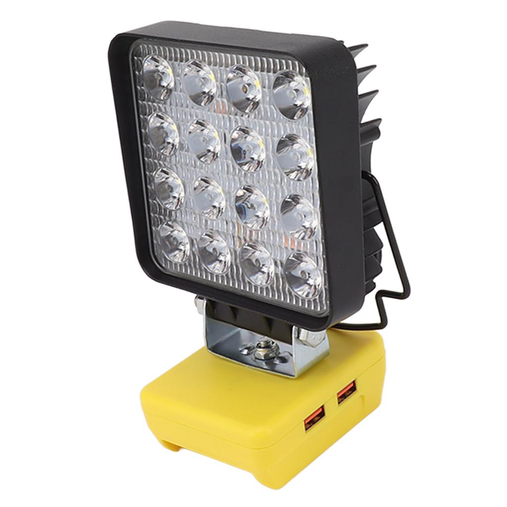 20W Handheld Work Light, 16 LED Beads, Rotating Head, Hiking with 2 USB Ports, for batteries:  200  201  203  204  206 etc. (ships without b