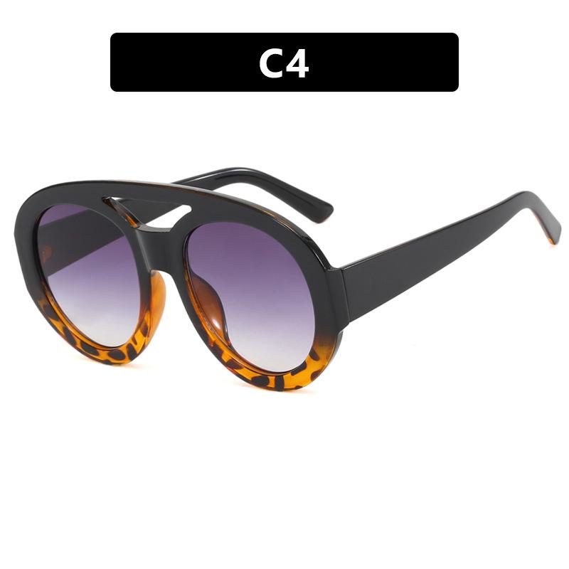 Vintage Luxury Designer Womens Sunglasses Large Frame Toad Shaped Hip Hop Sunglasses Double Beam Fashion Contrast Sun Glasses