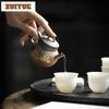 110ml Japanese Style Wood Fired Prajna Sitting Buddha Teapot Antique Tea Infuser Pot Tea Making Kettle With Filter Cafes Craft