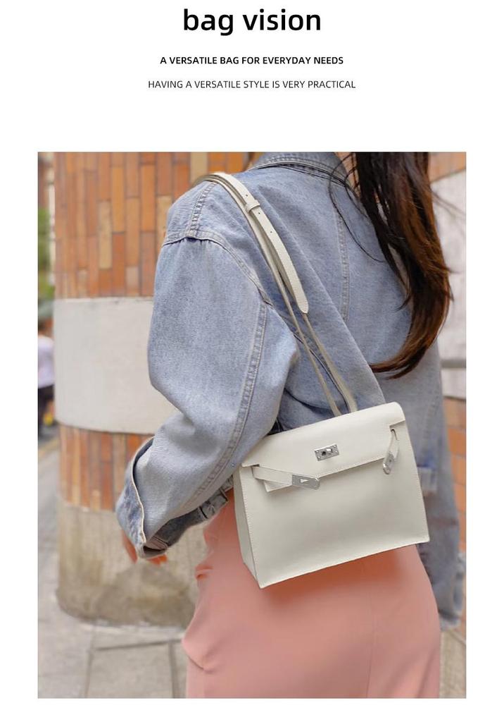 Borsa a Tracolla Kelly alla Moda in Pelle di Vitello per Donna - Borsa a Spalla Versatile, di Alta Gamma, in Vera Pelle con Sensazione di Lusso Leggero
