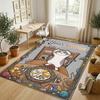 Cat Art Theme Soft Crystal Velvet Rug Custom Name & Text Print Non Slip Floor Rug for Bedroom Living Room