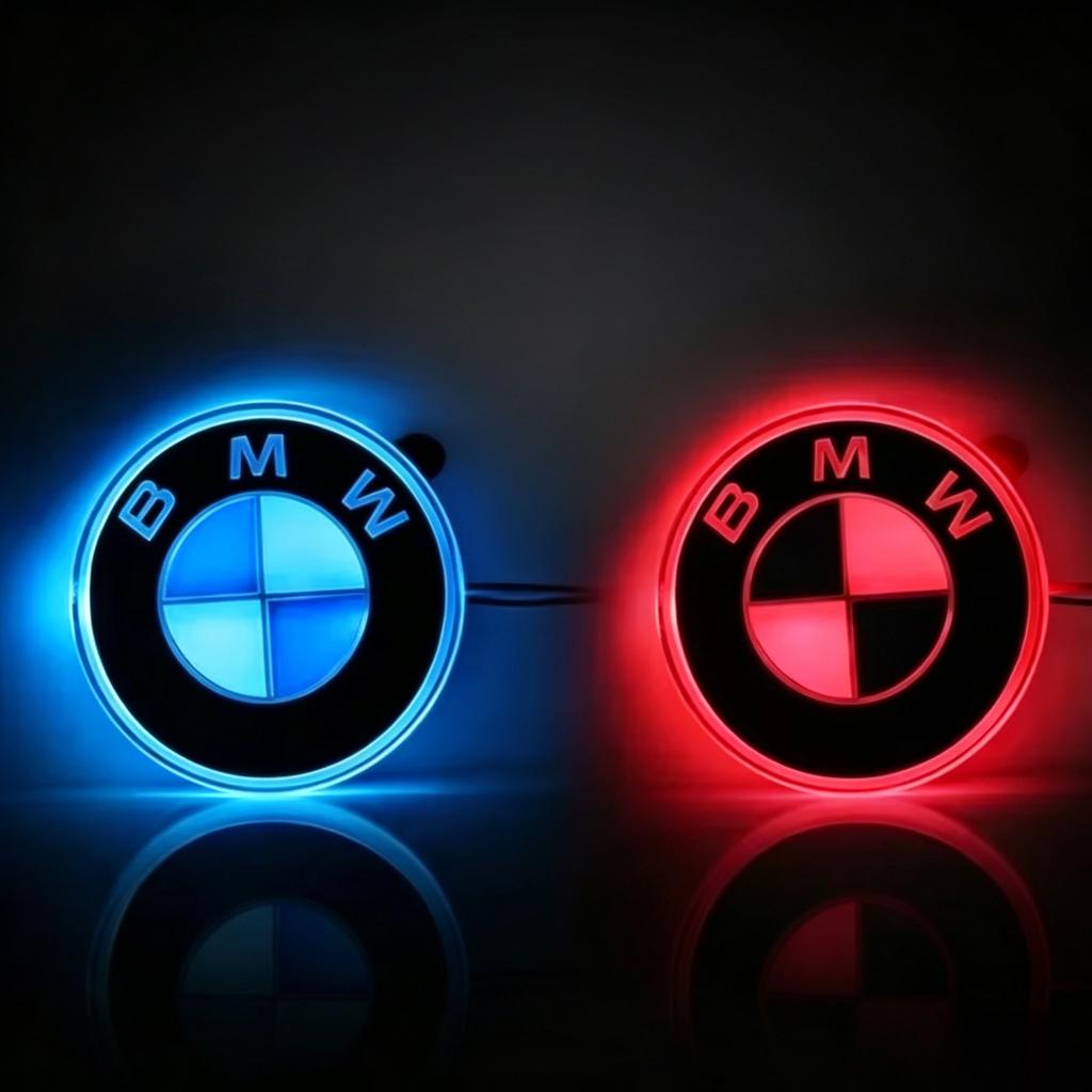 Emblema LED Iluminado de Color Único Estático de 82 mm Luz Roja Azul Blanca Delantero Trasero Insignia Brillante Apto para BMW F10 E60 E61 E87 E90 E93 F3