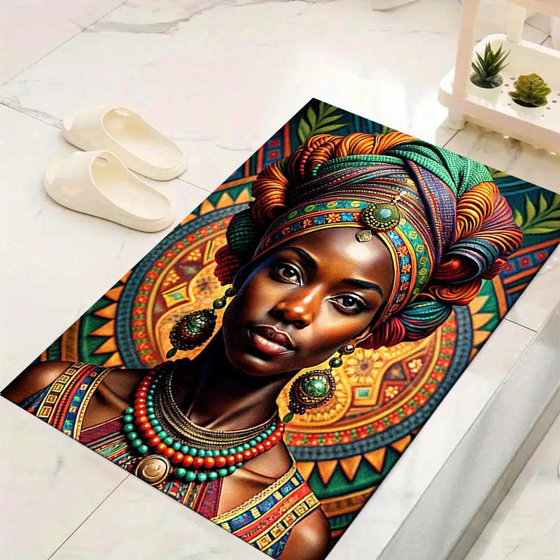 African Women Carpet Rug for Living Room Bedroom Home Sofa Decoration,Kids play Non-slip Floor Mat