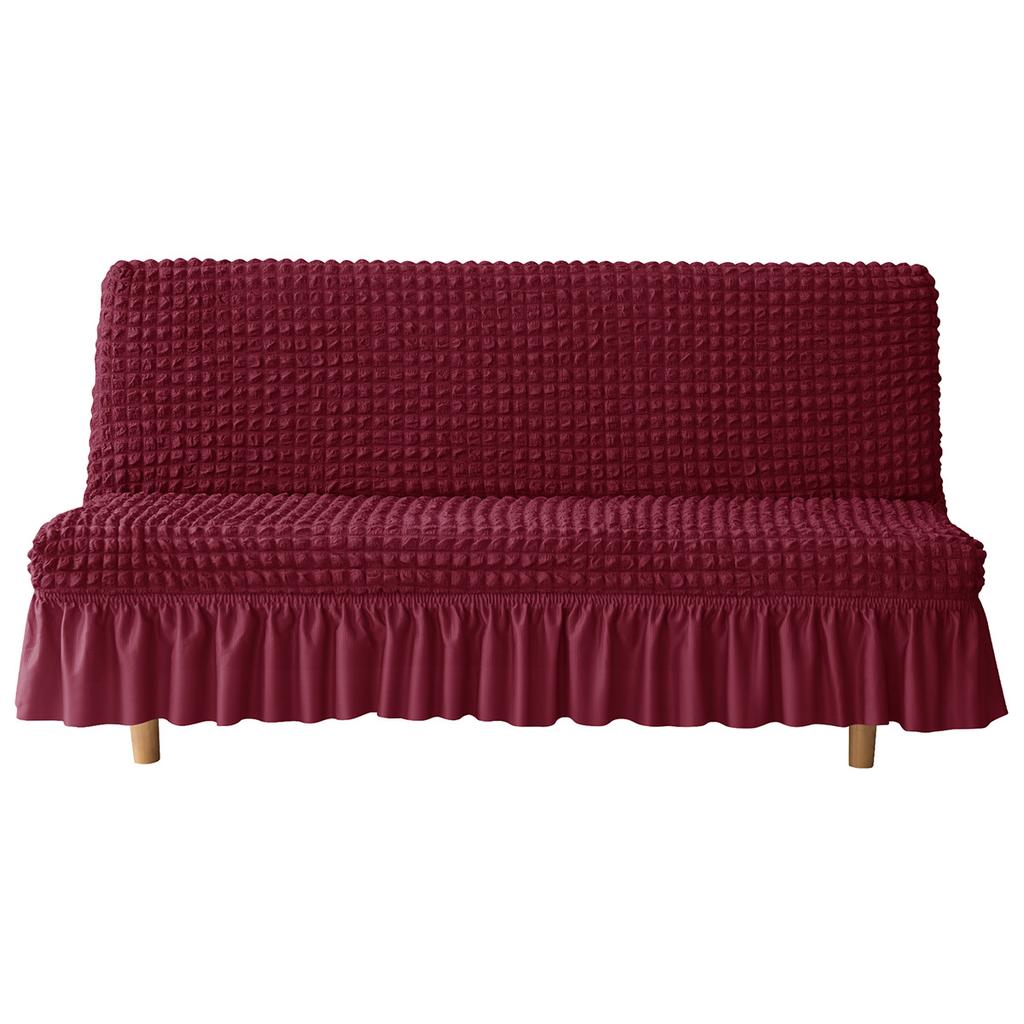 1PC M/L Seater Seersucker Futon Sofa Lipcover High Stretch Sofa Bed Skirt Cover Corner Sofa Protector Elastic Corner Couch Cover