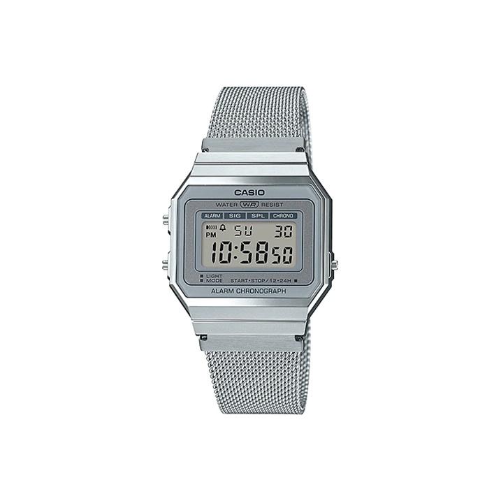 CASIO Unisex YOUTH White Watch A700WM-7A A700WM-7A Silver Strap