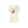 Character Floral Print Cotton Crew Neck Short Sleeve T-Shirt Women Tops Beige OWAA049E19B070596088