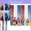 Vibrant Red White And Blue Independence Day Streamer Curtains For Festive Home Decor