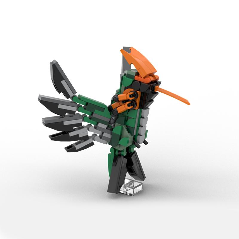 205 PCS Animal Hummingbird Tufted Coquette MOC Customize Modular Building Block Design Simple Creative DIY Toy Christmas Gift