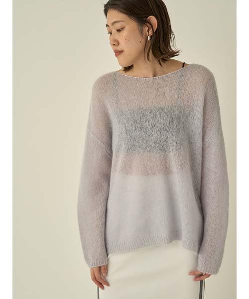 Emi Mohair Loose Knit 13WNT251050 LBLU Women's