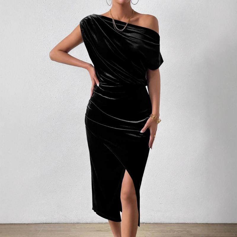 Summer Temperament Commuting Women's One-piece Collar Off Shoulder Dress