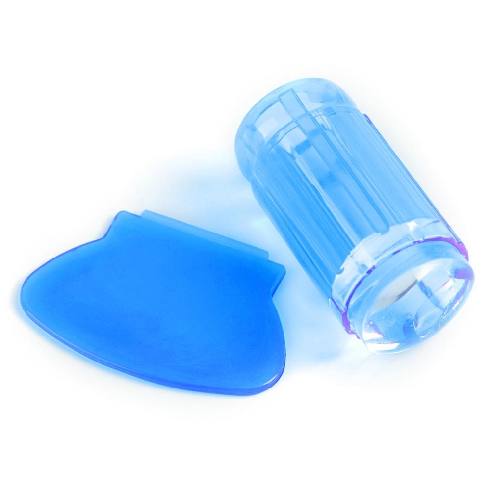 Transparent Silicone Nail Polish Head Stamper Scraper Nail Art Tool (Transparent White)
