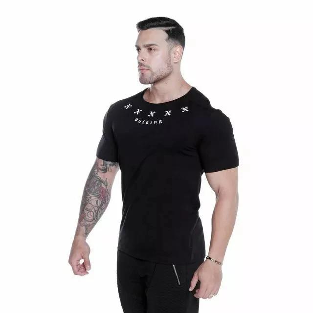Men's Gym Muscle Bodybuilding Cotton Sport Fit Fitness Casual T-shirt Tee Tops Sport Short Sleeve Shirt Unisex Men Women Summer