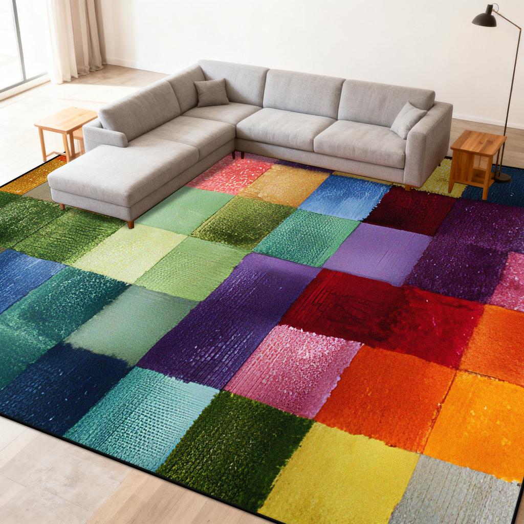 Multicolour Abstract Carpet Living Room Sofa Area Easy Clean Rugs Non-slip Bedroom Decoration Cloakroom Floor Mat Izable