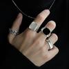 1Set  Creative Punk Poker Joker Rings For Men Retro Personality Goth Skeleton Couple Rings Jewelry Accessories Gifts