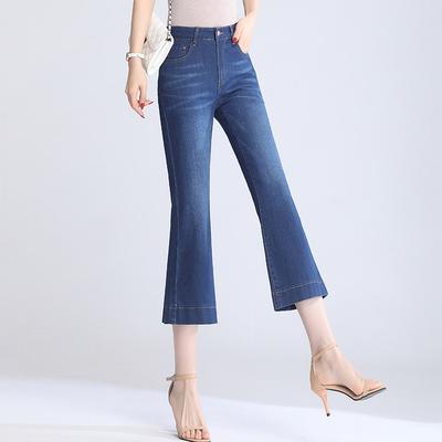 Micro-cut Jeans Women's Thin Summer Embroidered Stretch Slim Flare Pants