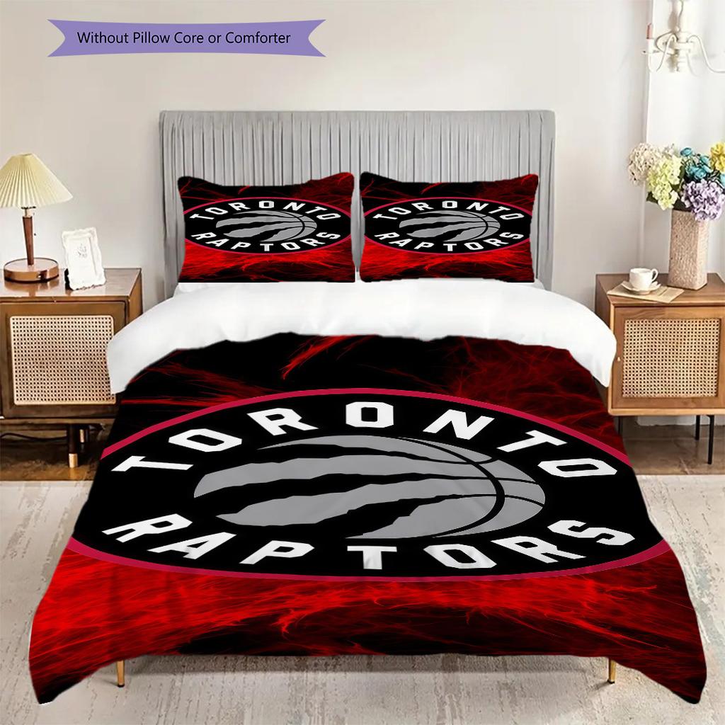 Toronto Raptors Passion Court Bedding(1 * Duvet Cover + 2 * Pillowcase, Without core)Soft and Comfortable Duvet Cover and Pillowcase