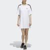 Adidas SS Dress Tape Logo Stripe Decoration Casual Sports Loose Breathable Round Neck Short Sleeve Dress Women Dresses White FJ6882