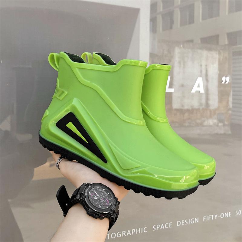 Trendige personalisierte Herren-Regenschuhe wasserdicht und rutschfest Angel-Regenstiefel dicksohlig abriebfest und warm Autowäsche-Wasserschuhe