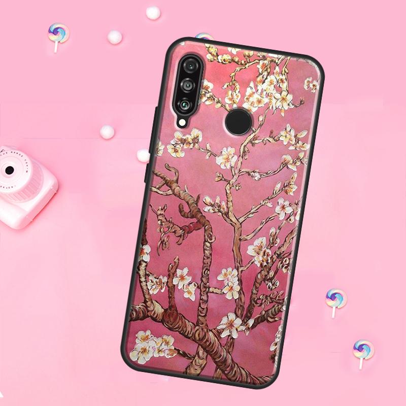 Blossoming Almond Tree For Huawei Nova 10 9 SE 3i 7i 8i 11i 12i Y73 Y90 Y70 Y72 Y61 Y91 P60 Pro P30 P40 Lite Case