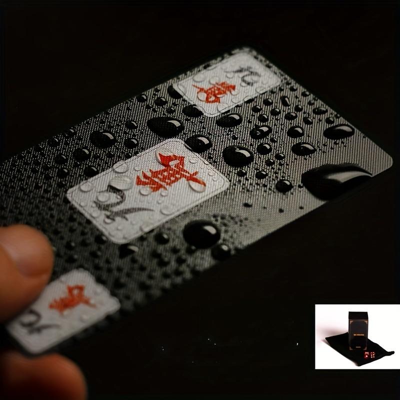 3 sztuki pudełko wodoodpornych papierowych płytek Mahjong, mrożone zagęszczone plastikowe karty do gry, przenośne podróżne domowe miniaturowe papierowe płytki Mahjong