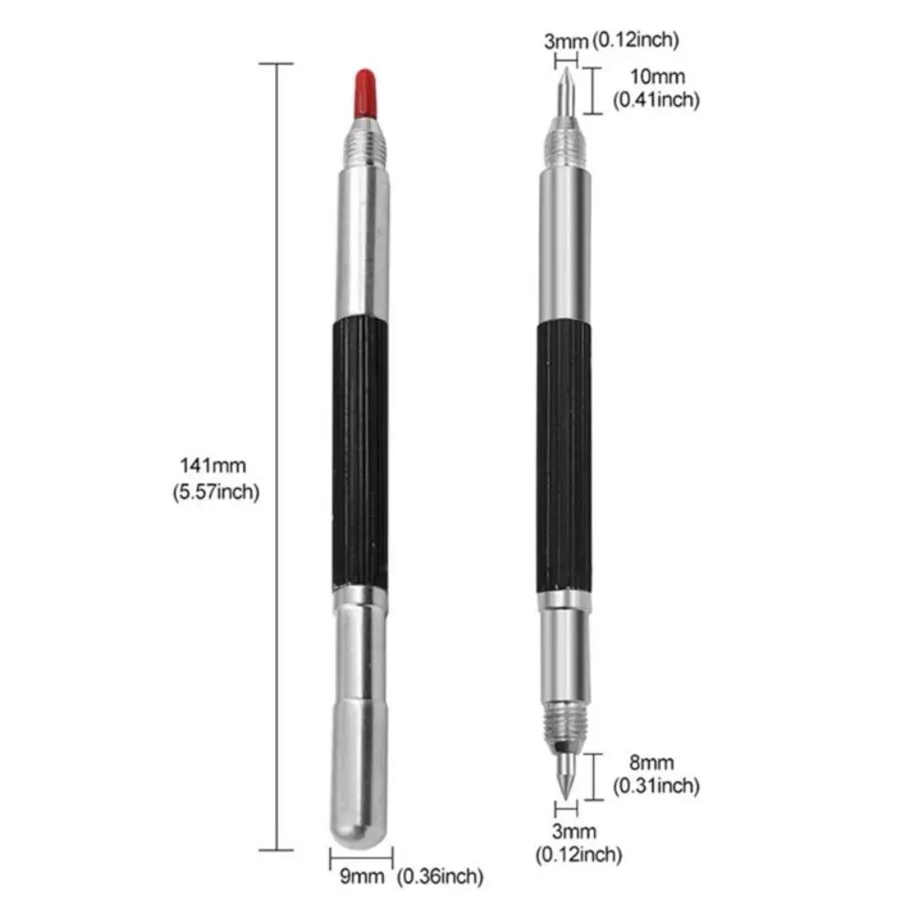 Double-headed Metal Scribe Pen Hand Tools Silver Ceramics Glass Engraving Pen Carbide Tip Cutting Marker Tool Woodworking