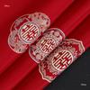 Red Wedding Handkerchief with Dragon, Phoenix, and Double Happiness Design