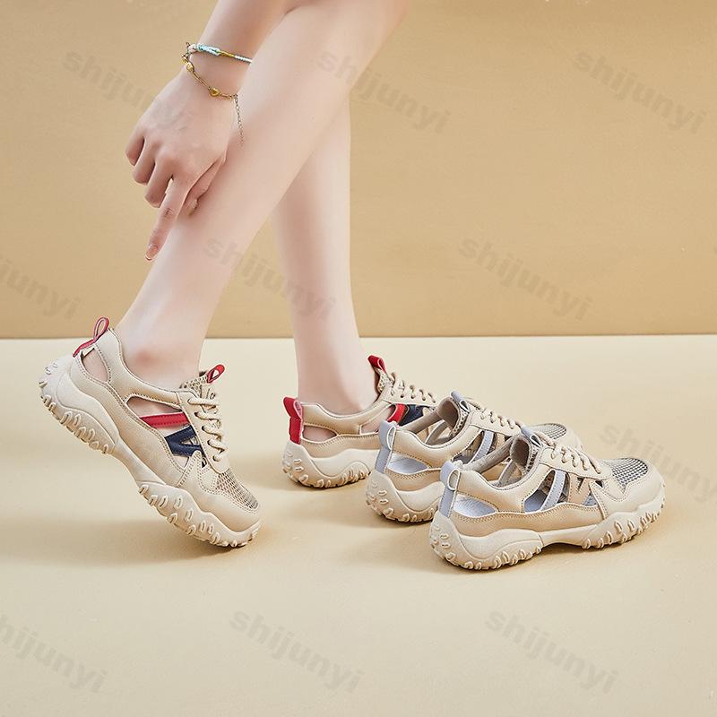 Fashion Women Sports Sandals Summer Autumn Comfortable Hollow Out Outdoor Casual Shoes Fashion Mesh Breathable Lace Up Female Zapatillas