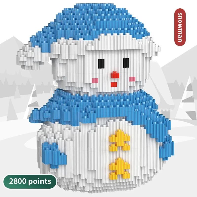 Christmas Winter Scene Building Blocks-Small Particle Children Puzzle Toy DIY Home Decoration Ornament Perfect Kids Holiday Gift
