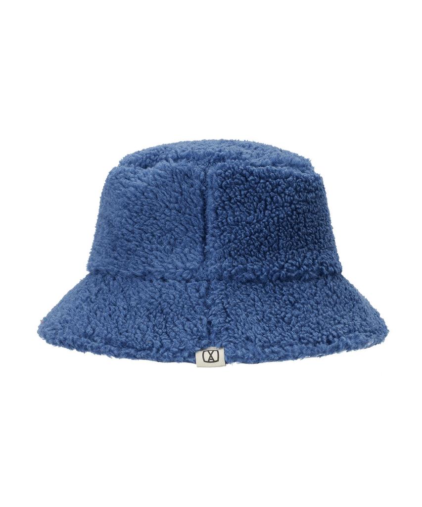 Bajal Va Square Label Reversible Bucket Hat Navy