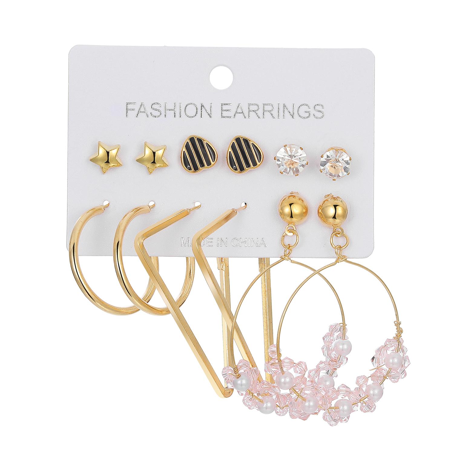 

Звездное Сердце Черное Золото Элегантные Серьги Треугольники Атмосферные Серьги Алмаз Розовый Цветок Симпатичные Серьги Круглые Женские Женские Золотые Роскошные Серьги Набор золотой