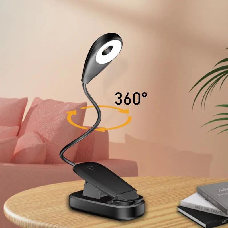No Blue Book Light LED Reading Light USB 1000mAh Rechargeable Clip On Blue Blocking Amber LED Light Reading in Bed 1600K