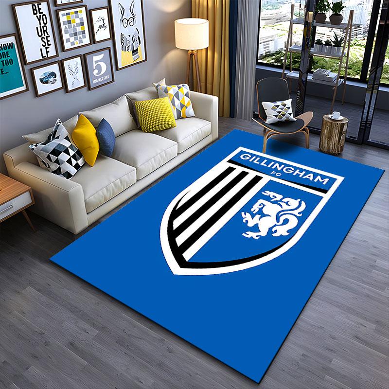 Gillingham FC Logo On Blue Carpet Suitable As a Non-slip Mat for the Living Room or Bedroom Sofa
