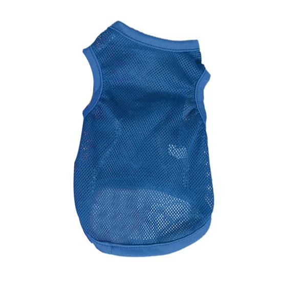 

Рубашка для собак, однотонная дышащая сетчатая ткань, быстросохнущая футболка для щенков на лето S синий