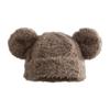 Furry Cartoon Bear Hat with Lovely Ear for Outdoor Sports Furry Hat with Ear Oversized Headgear Hat for Winter