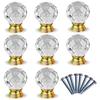 Hot! Simple Crystal Ball Door Knobs Zinc Alloy Golden Pull Handle for Cabinet Drawer Wardrobe Cupboard