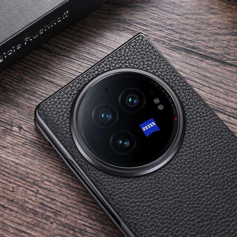 For vivo X Fold3 Pro Cell Phone Cover Drop-proof PC+PU Leather Hidden Kickstand Case